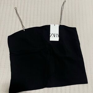 Zara Black Chain Strap Top